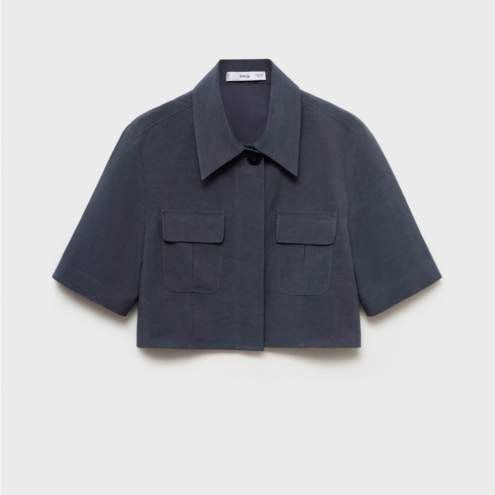 NWT Mango Blue Women's Shirt Lyocell